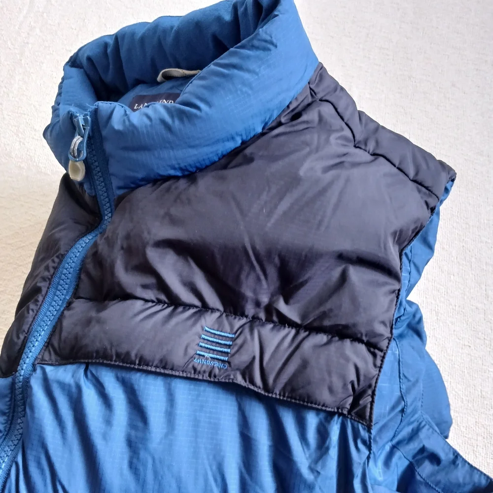 lands end ♡ down feather blue vest mens xl puffer cavin core winter gorpcore